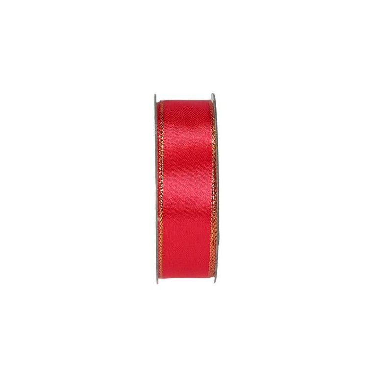NASTRO DOUBLE BORDO ORO mm25x25mt 123-ROSSO