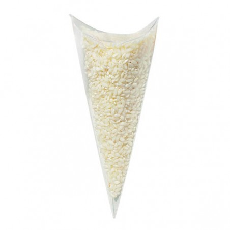 SCATOLA CONO BUSTA PVC TRASPARENTE H.19cm 10pz