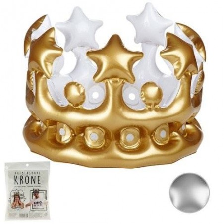 CORONA GONFIABILE IN BLISTER ORO/ARGENTO