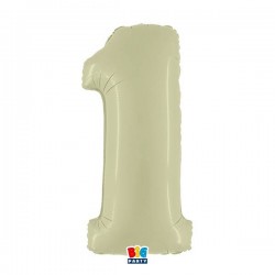PALLONE NUMERO 1 MYLAR 102cm 40 VERDE OLIVA