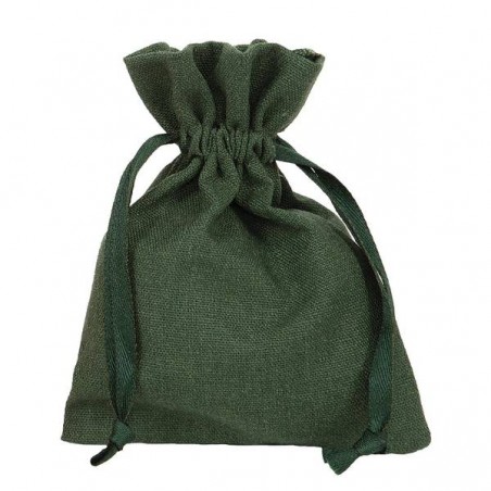 SACCHETTO COTTON 9XH12 10pz DARK GREEN
