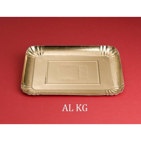 VASSOI CARTONE ORO RETTANGOLARI 1=1S 16x12cm 5kg