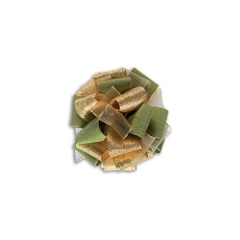 NASTRO TESSUTO MULTIPETALO C/TIRANTE 352 mm40x15mt 11-ORO/VERDE