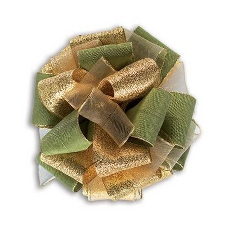 NASTRO TESSUTO MULTIPETALO C/TIRANTE 352 mm40x15mt 11-ORO/VERDE