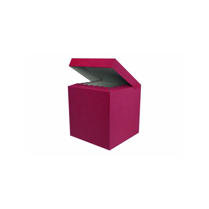 SCATOLA BAULETTO QUADRATELLA 33x33x33cm GOFFR. ROSSO PORTATA 10kg