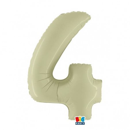 PALLONE NUMERO 4 MYLAR 102cm 40 VERDE OLIVA