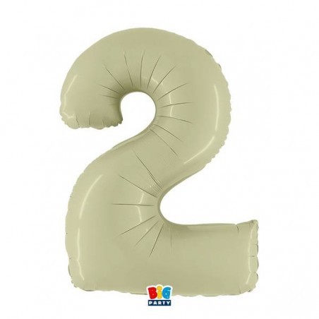 PALLONE NUMERO 2 MYLAR 102cm 40 VERDE OLIVA