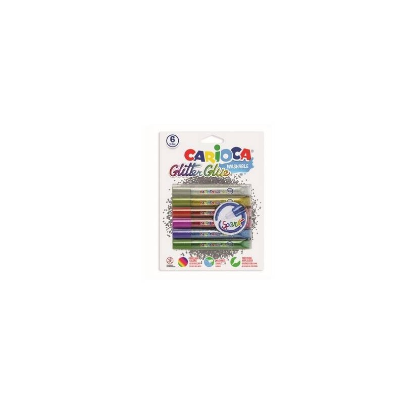 CARIOCA GLITTER GLUE PRIMARI SPARK 6pz