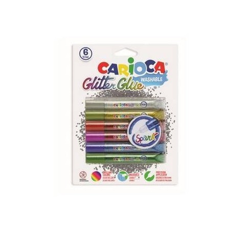 CARIOCA GLITTER GLUE PRIMARI SPARK 6pz