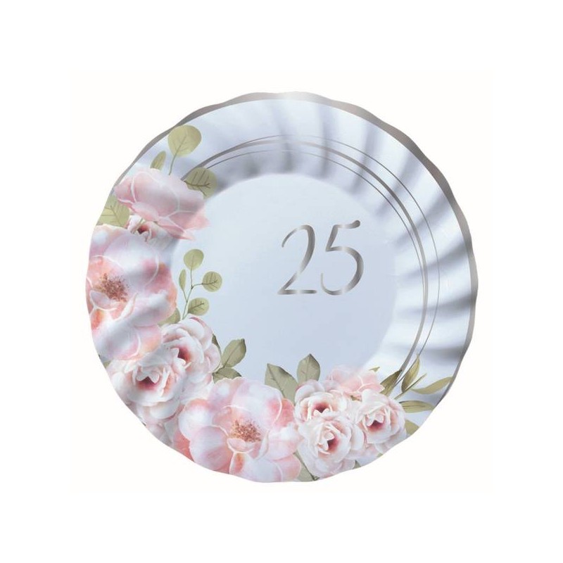 PIATTI DESSERT ø20cm ANNIVERSARIO 25° FLORAL 8pz