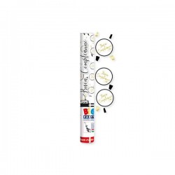 CANNONE SPARA CORIANDOLI BUON COMPLEANNO CHIC NERO 30cm