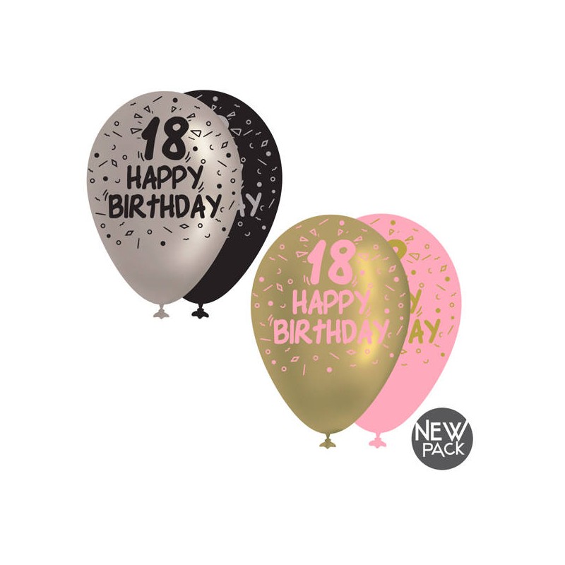 PALLONCINI LATTICE LARGE 18 ANNI 10pz ASSORTITI