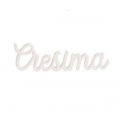 SCRITTA DECO "CRESIMA" BIANCO 5cm 12pz