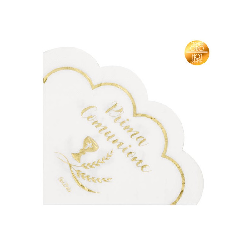 TOVAGLIOLI 33x33 SMERLO ORO COMUNIONE 16pz