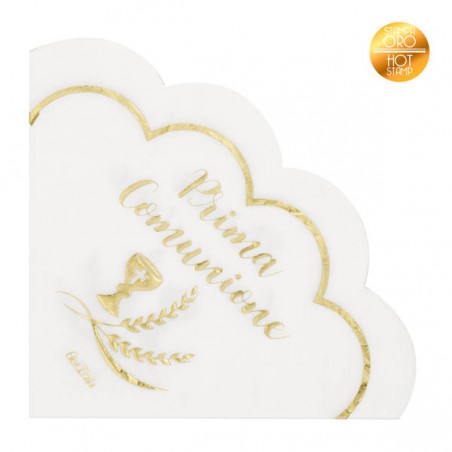 TOVAGLIOLI 33x33 SMERLO ORO COMUNIONE 16pz