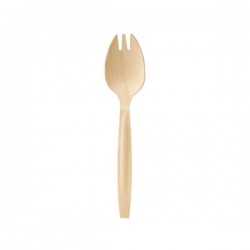 FORCHETTINE SPORK LEGNO CERATO 6cm 100pz