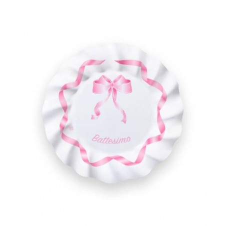PIATTI DESSERT ø20 BATTESIMO ROSA 8pz