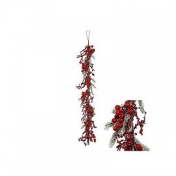 GHIRLANDA INNEVATA C/BACCHE ROSSE 120cm
