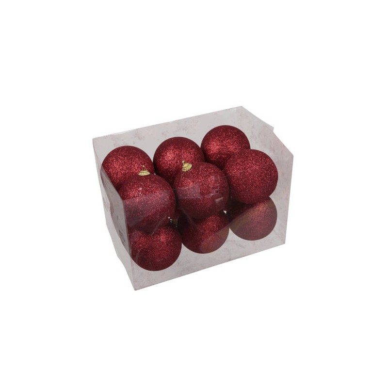 SFERE SPARKLING RED Ø8cm 12pz