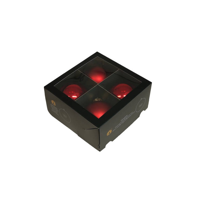 PALLINE VETRO ø100mm RED COMBI 4pz