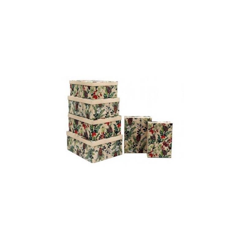 SCATOLA REGALO RETTANGOLARE XMAS BERRIES 30,5x23,5x13