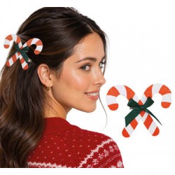 FERMAGLIO PER CAPELLI CANDY CANE 13cm 1PZ