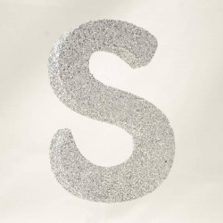 LETTERA POLISTIROLO GLITTER ARGENTO mm120x90 S