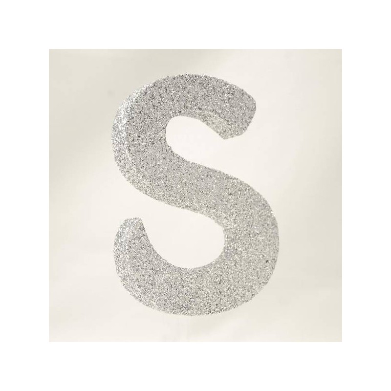 LETTERA POLISTIROLO GLITTER ARGENTO mm120x90 S