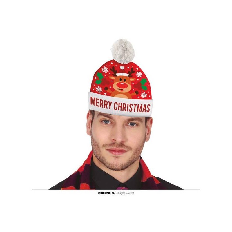 CAPPELLO NATALIZIO EFFETTO LANA MERRY CHRISTMAS