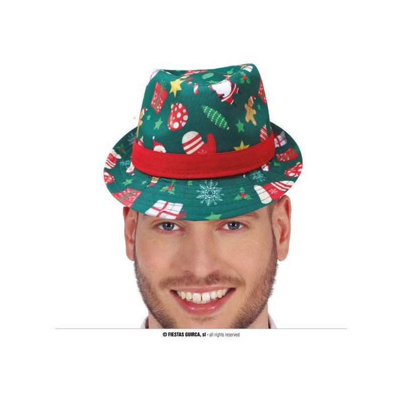 CAPPELLO NATALIZIO VERDE GANGSTER CON STAMPA