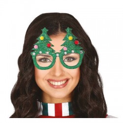 OCCHIALI ALBERO DI NATALE C/STRASS VERDE