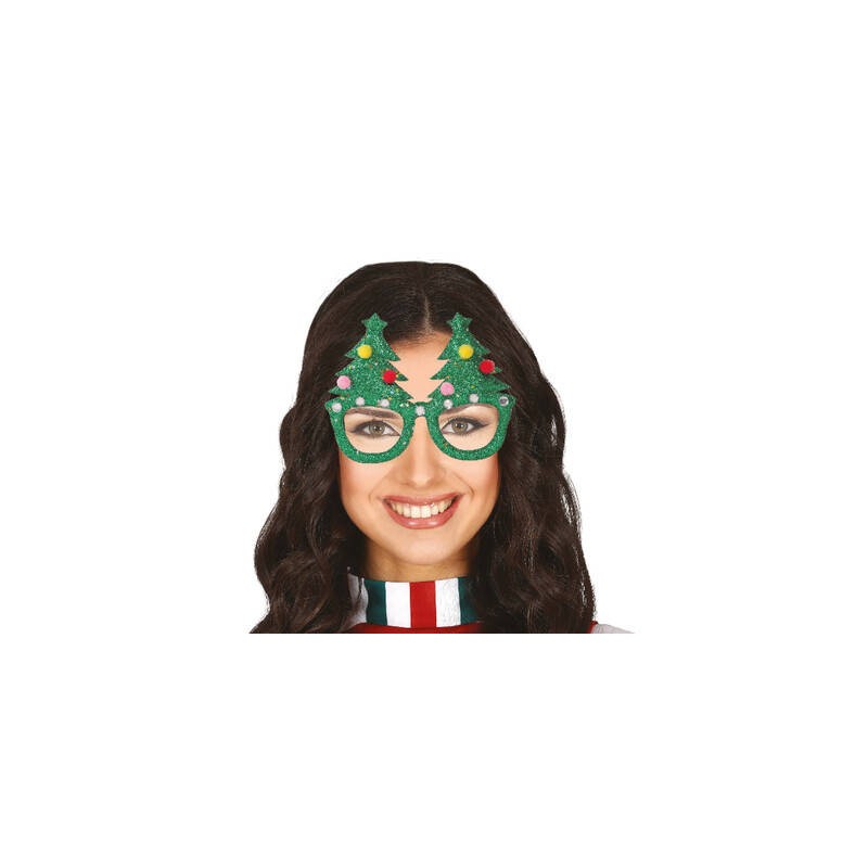 OCCHIALI ALBERO DI NATALE C/STRASS VERDE