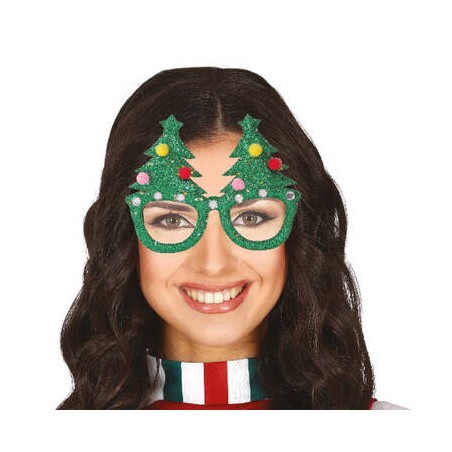 OCCHIALI ALBERO DI NATALE C/STRASS VERDE