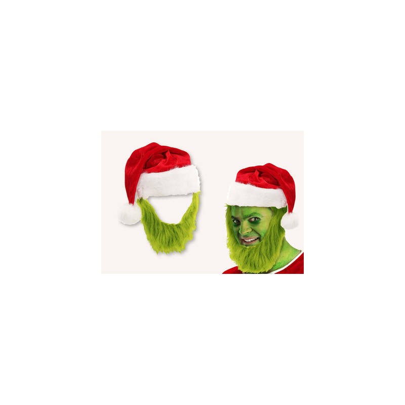 CAPPELLO NATALE CON BARBA VERDE