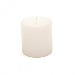 MOCCOLO TONDO CERA BIANCO 10x10cm RUSTICO