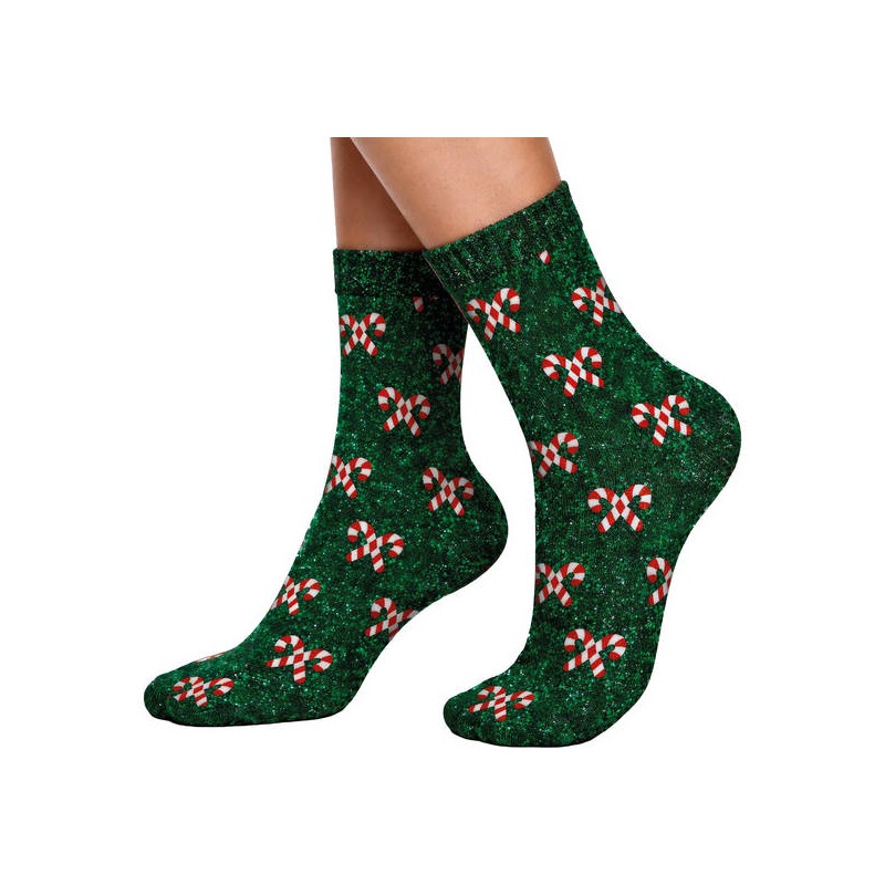 CALZE GLITTER BAMBINI XMAS CANDY CANES n°37-41