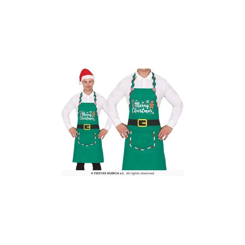 GREMBIULE VERDE MERRY CHRISTMAS