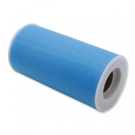 TULLE ROTOLO cm12,5x25mt AZZURRO BIG
