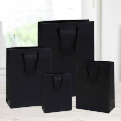 SHOPPER IN CARTA PLASTIFICATA OPACA 10+6,5x12cm NERO