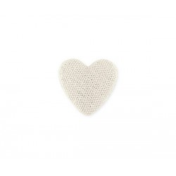 CUORE COTONE AVORIO C/ADESIVO 6pz