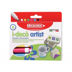 PENNARELLI PER DECORARE I-DECò ARTIST P. GROSSA 6pz FIBRACOLOR