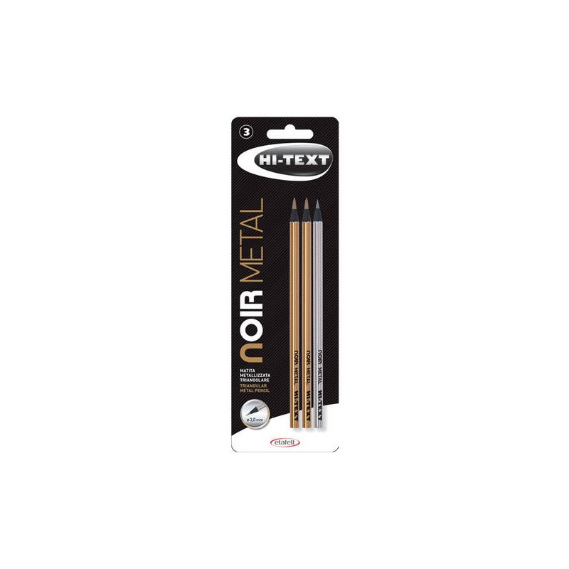 MATITE NOIR METAL 3pz HI-TEXT