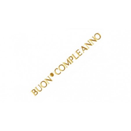 FESTONE BUON COMPLEANNO METAL ORO 2,8mt