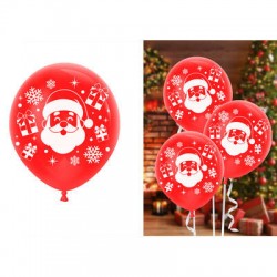 PALLONCINI IN LATTICE 12 30cm BABBO NATALE ROSSO 10pz