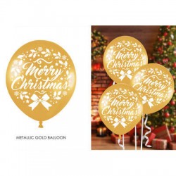PALLONCINI IN LATTICE 12 30cm MERRY CHRISTMAS 10pz