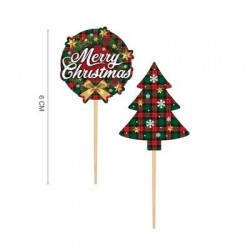 STUZZICANDENTI DECORATIVI 6cm NATALE 12pz