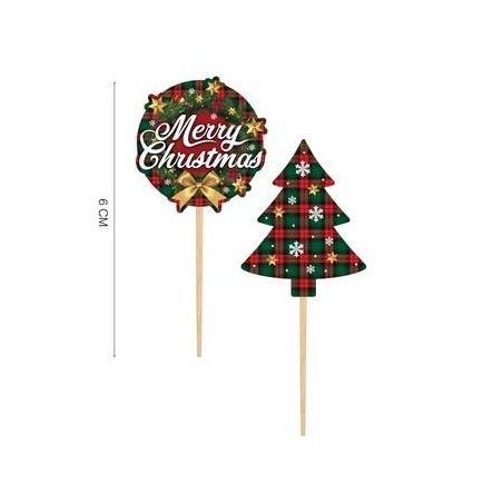 STUZZICANDENTI DECORATIVI 6cm NATALE 12pz