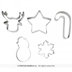 SET TAGLIA PASTA IN METALLO SOGGETTI NATALIZI 5pz ass.ti