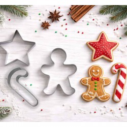 SET STAMPI IN METALLO 9cm BISCOTTI NATALE 3pz