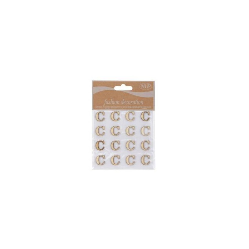 LETTERE 'C' IN LEGNO 10x10cm 16pz